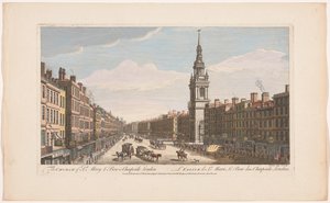 Vista della chiesa di Saint Mary-le-Bow sulla strada Cheapside a Londra da Robert Sayer