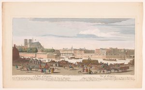 Veduta della città di Parigi dal Quai de Miramion (Parigi) da Robert Sayer