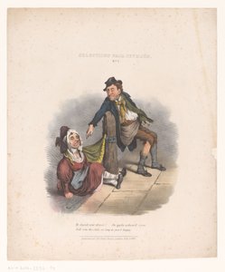 Caricatura con uomo e donna ubriachi