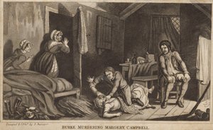 Burke che uccide Margery Campbell (incisione)