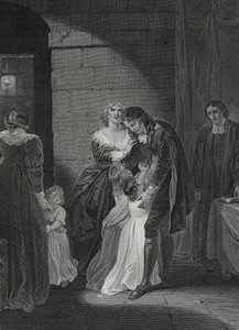 Ultimo incontro di Lord W. Russel con la sua famiglia, inciso da George Noble, illustrazione da 