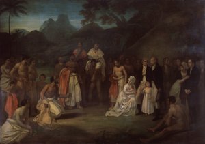 La cessione di Matavi da parte del Gran Sacerdote di Tahiti da Robert Smirke