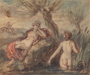 Due Donne che Si Godono il Tempo Vicino a un Ruscello da Robert Smirke