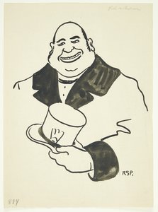 Ritratto di un uomo con un cappello alto in una mano da Robert Storm Petersen