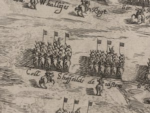 Descrizione degli eserciti di cavalleria e fanteria di Sua Maestà e di Sir Thomas Fairfax; il quattordicesimo giorno di giugno 1645 da Robert Streater or Streeter