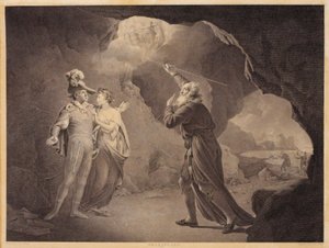 Prospero, Ferdinando e Miranda. Da "La Tempesta" di William Shakespeare, atto 4, scena 1 da Robert Thew