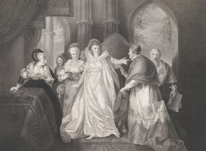 Regina Caterina, Cardinale Wolsey e Cardinale Campeius, prima pubblicazione 1796, ristampa 1852 da Robert Thew