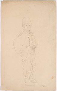 Ragazzo mendicante con una borsa sulle spalle da Robert Wilhelm Ekman