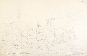 Lemminkäinen e Hiiden Hirvi ; Disegno originale per la serie "Kalewala, Finsk National-dikt, framställd i teckningar af R.W.Ekman".