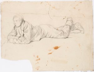 Ragazzo sdraiato a pancia in giù da Robert Wilhelm Ekman