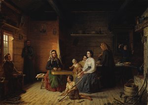 Suonando il Kantele in un cottage contadino