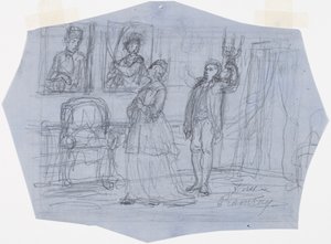 Signora Ramsay. Illustrazione per la poesia La visione del viaggiatore nelle storie del guardiamarina Stål da Robert Wilhelm Ekman