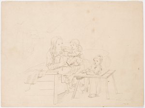 Ragazza con due bambini da Robert Wilhelm Ekman