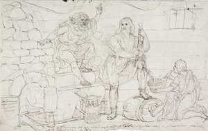 Ginocchio tagliato di Väinämöinen, bozzetto