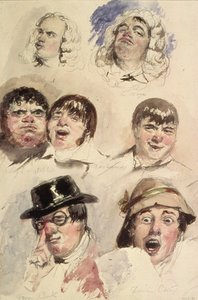 Foglio di studi di sette teste