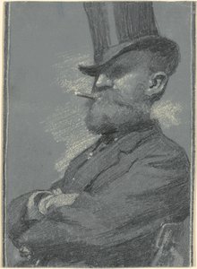 Uomo con Cappello a Cilindro, che Fuma un Sigaro da Robert William Vonnoh
