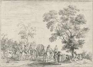 Carrozza scortata da cavalieri da Robert van den Hoecke