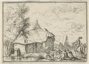 Accampamento presso un villaggio da Robert van den Hoecke