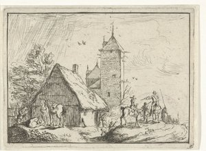 Cavalieri presso una torre (Paesaggi con accampamenti) da Robert van den Hoecke