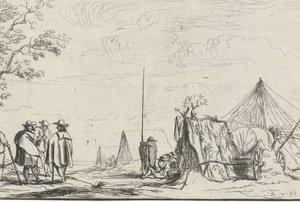 Soldati in un accampamento (serie Vari accampamenti) da Robert van den Hoecke