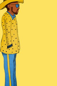 Uomo in abito giallo