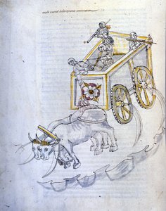 Arte della guerra: studio sulle macchine militari. carro d