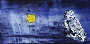 Gufo delle nevi al chiaro di luna da RodMacIver
