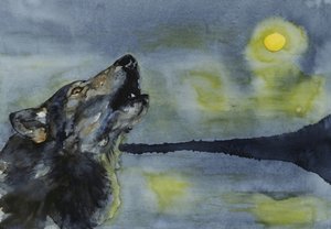 Un lupo che ulula alla luna da RodMacIver