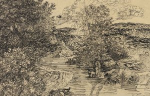Bagnanti in un ruscello da Rodolphe Bresdin