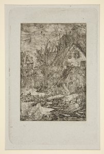 Entrata del villaggio (Cottage con tetto di paglia) da Rodolphe Bresdin