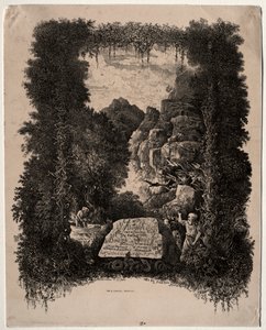 Primo frontespizio per Favole e Fiabe di Thierry-Faletans, 1868 da Rodolphe Bresdin
