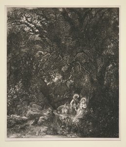 Riposo durante la fuga in Egitto da Rodolphe Bresdin