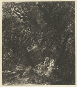 Riposo durante la fuga in Egitto da Rodolphe Bresdin