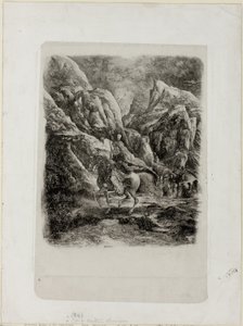 Cavaliere nelle montagne da Rodolphe Bresdin