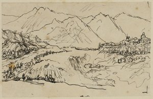 Villaggio in montagna da Rodolphe Bresdin