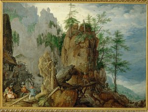 Paesaggio montano con (rame)