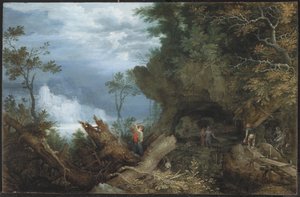 Paesaggio montuoso con ingresso a una miniera, c.1612-13 da Roelandt Jacobsz. Savery