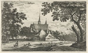 Veduta della chiesa di San Willibrord a Klein-Zundert da Roelant Roghman