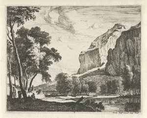 Paesaggio fluviale con rocce (Tiroolse landschappen) da Roelant Roghman