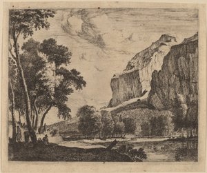 Paesaggio Fluviale con Rocce a Destra: tav.3 da Roelant Roghman and Melchior Küsel