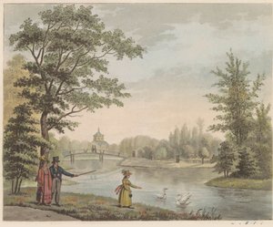 Giardino presso Huis ten Bosch, ca. 1825 da Roelof van der Meulen