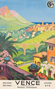Manifesto pubblicitario di Vence da Roger Broders