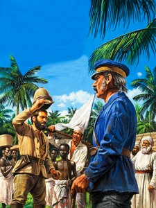 Henry Stanley saluta David Livingstone da Roger Payne