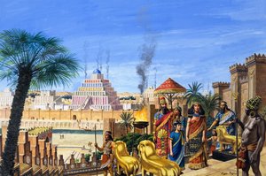 Il re che se ne stava lontano, da "Babilonia la potente" (gouache su carta)