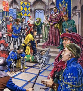 Gli uomini che governarono la Borgogna, da "Dinastie del destino" (gouache su carta)