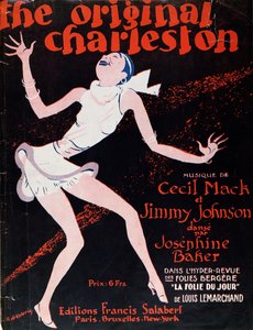 Josephine Baker (1906-75) che balla il Charleston, poster pubblicitario di uno spettacolo al Folies Bergère da Roger de Valerio
