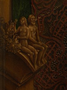(dettaglio) San Luca che disegna il ritratto della Vergine da Rogier van der (after) Weyden