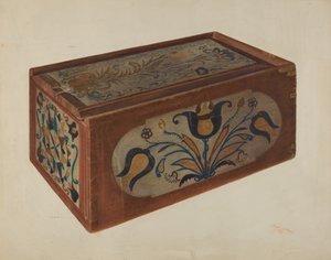 Scatola di candele tedesca della Pennsylvania da Rolland Livingstone