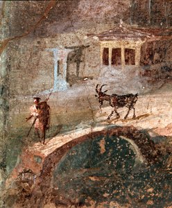 Un uomo con la sua capra (affresco) da Roman