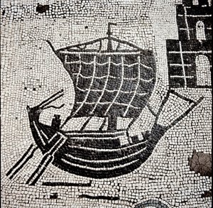 Una nave nel porto di Ostia da Roman